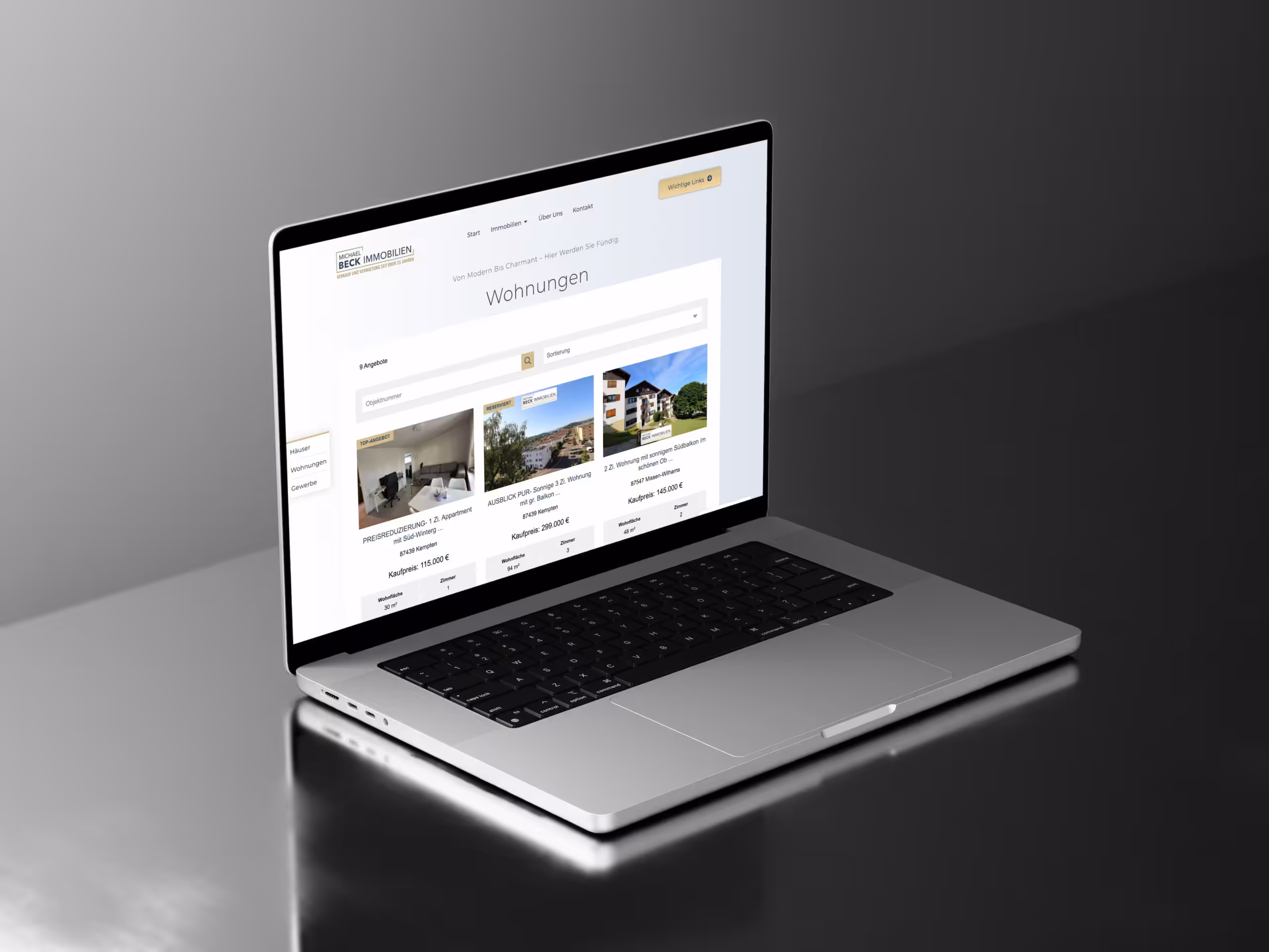 Michael Beck Immobilien Mockup - On Office
