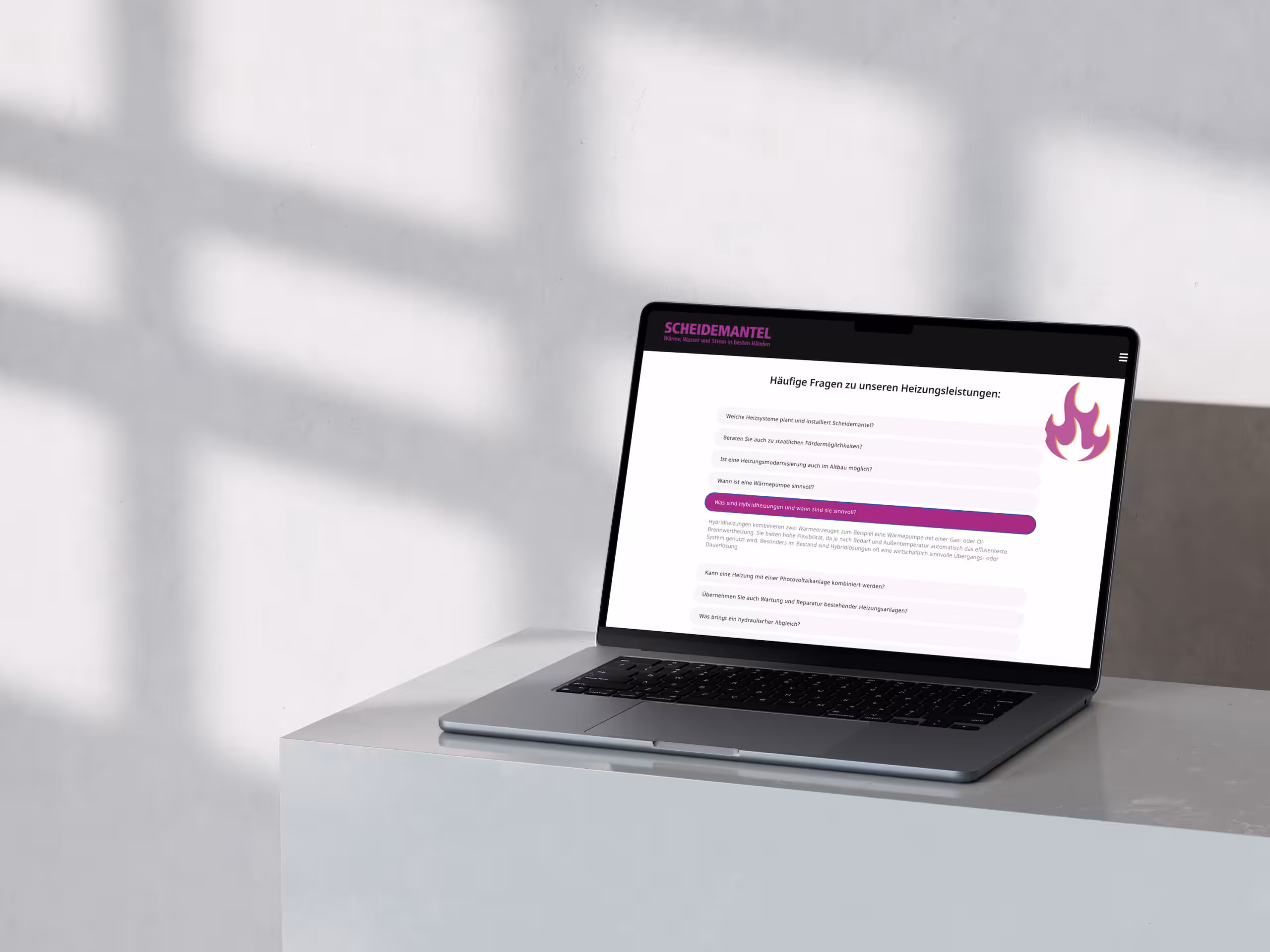 Website-Relaunch Handwerksbetrieb - Scheidemantel GmbH & Co KG - Laptop-Mockup