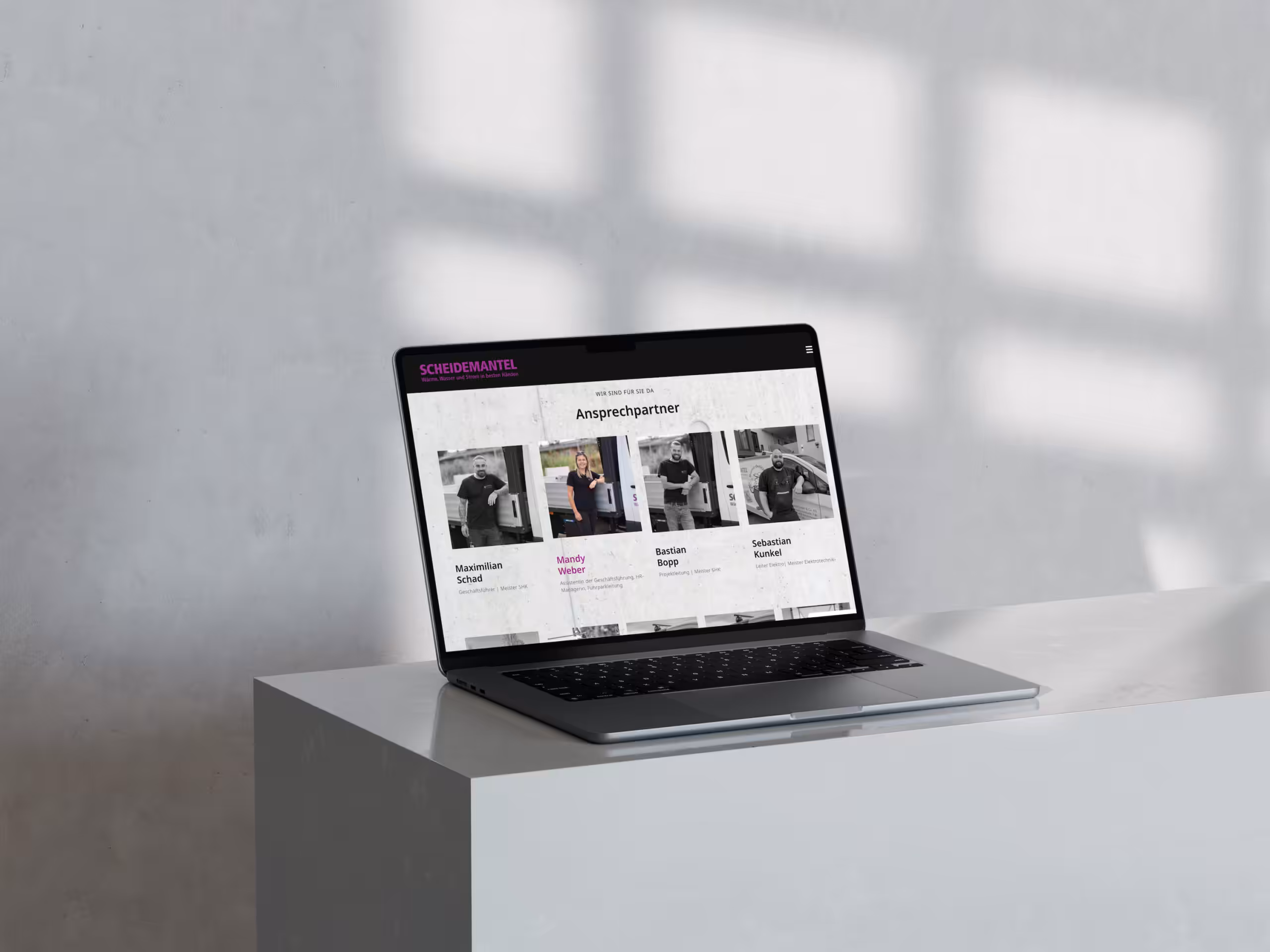 Website-Relaunch Handwerksbetrieb - Scheidemantel GmbH & Co KG - Laptop-Mockup