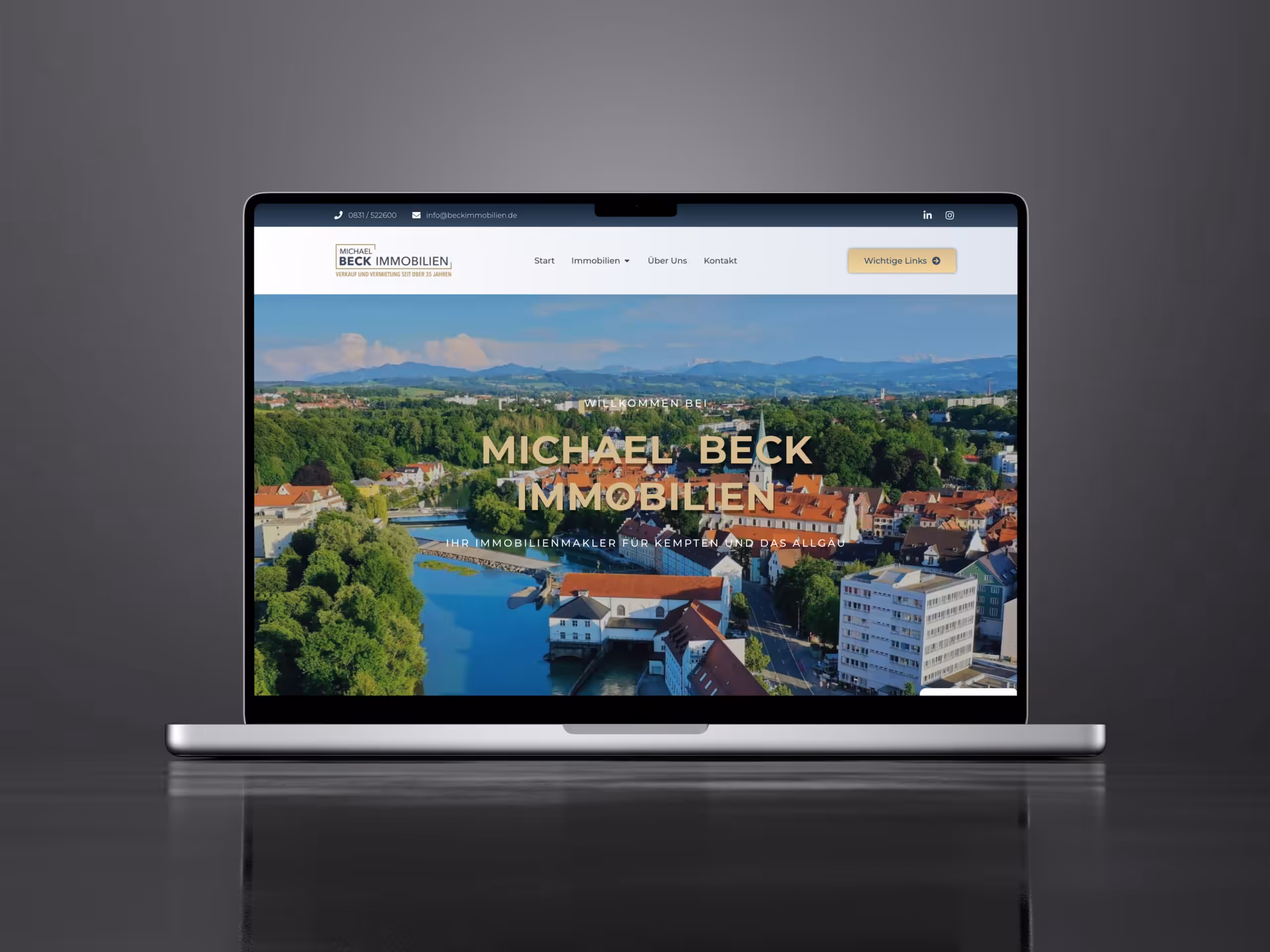 Website-Relaunch Immobilienmakler - Kundenwebsite Mockup Beck Immobilien