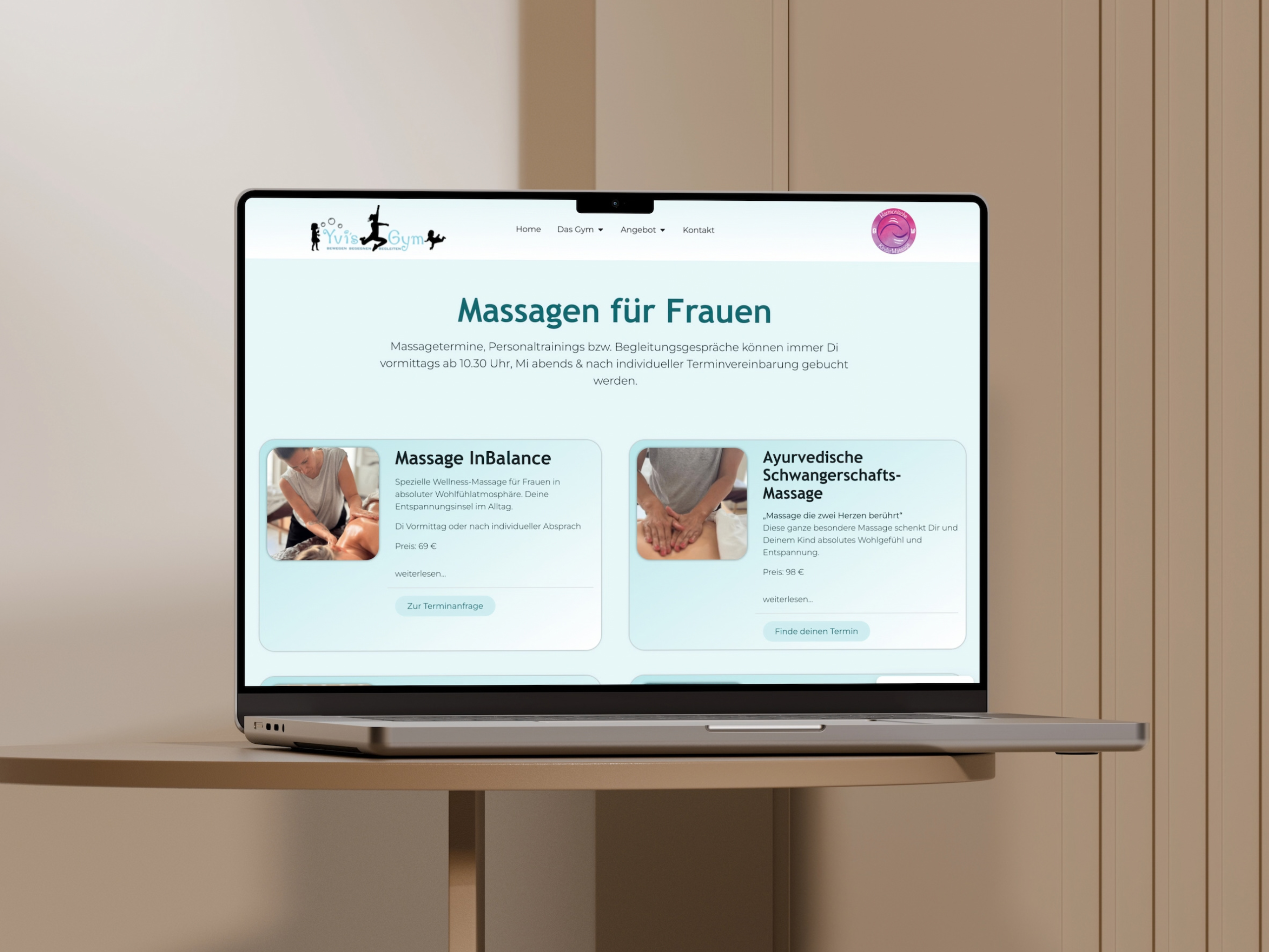 Website-Relaunch Fitnessstudio - Yvis Gym Leistungen