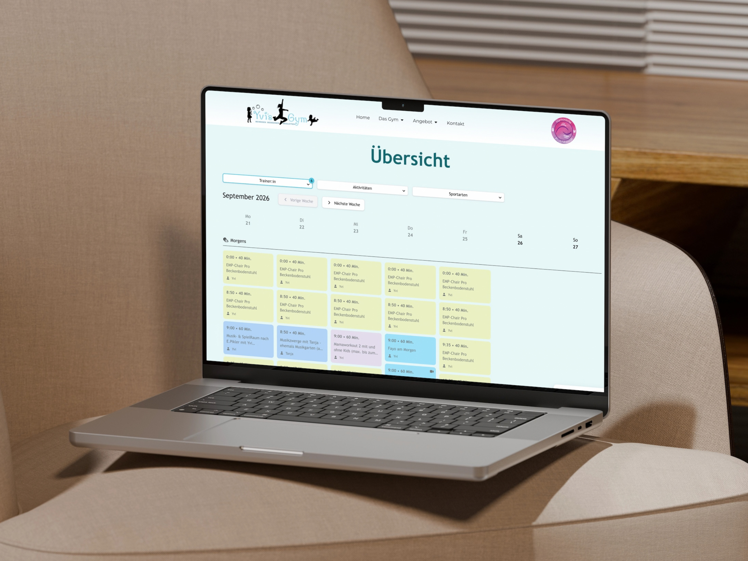 Website-Relaunch Fitnessstudio - Yvis Gym Stundenplan